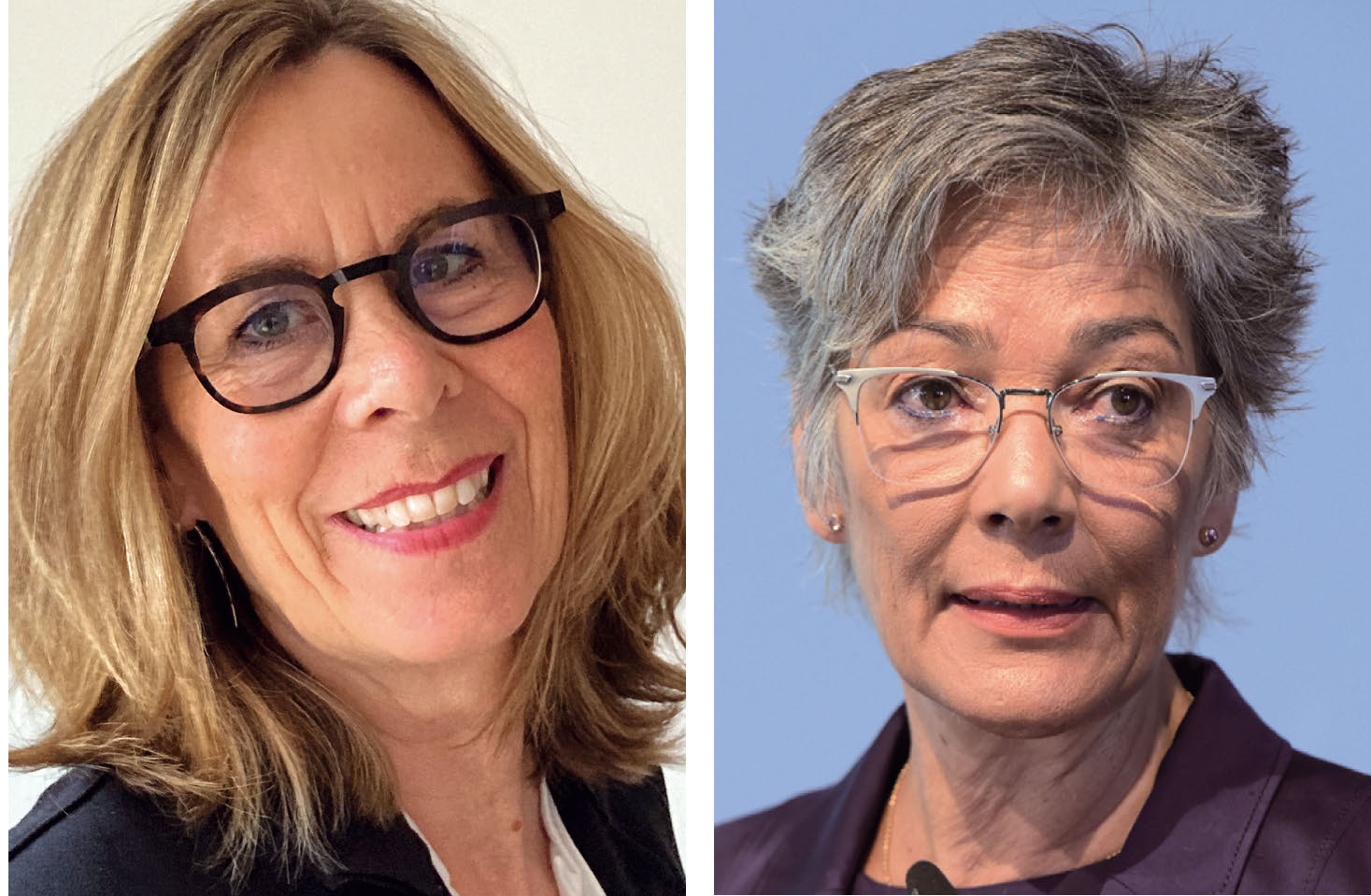 Es geht nicht mehr ohne: Verleger-Sprecherin Nadja Kneissler (l.) und Börsenvereins-Vorsteherin Karin Schmidt-Friderichs fordern eine „strukturelle Förderung“ von Verlagen, heißt: eine nach verlässlichen Kriterien erteilte Subvention. (Fotos: Delius Klasing; Mike Minehan)