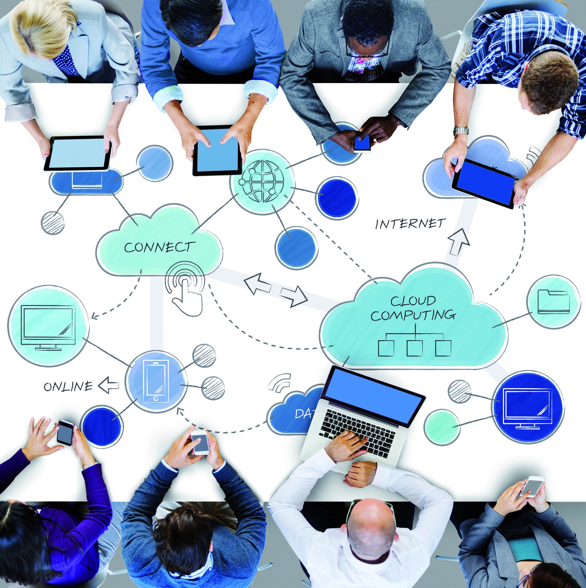Cloud Computing Networking Connecting Vernetzte Systeme: Ein Grundgedanke von Industrie 4.0 besteht darin, dass die Vernetzung der Systeme Firmen Geschwindigkeit sowie eine Vielfalt neuer Optionen schenkt, die Produkte ‧bedarfsgerecht an den Markt zu bringen. Foto: Rawpixel.com