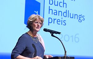 Monika Grütters bei der Verleihung des Buchhandlungspreises in Heidelberg 2016 (Foto: Bundesregierung/Baumann).