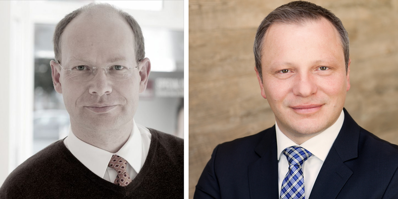 Knut Nicholas Krause (Geschäftsführer und Gründer von knk) und Olaf Remmele (Geschäftsführer Rhenus Media Services)