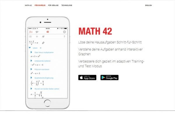 KI-gesteuerte Mathe-Lernapp für Schüler: Math42.